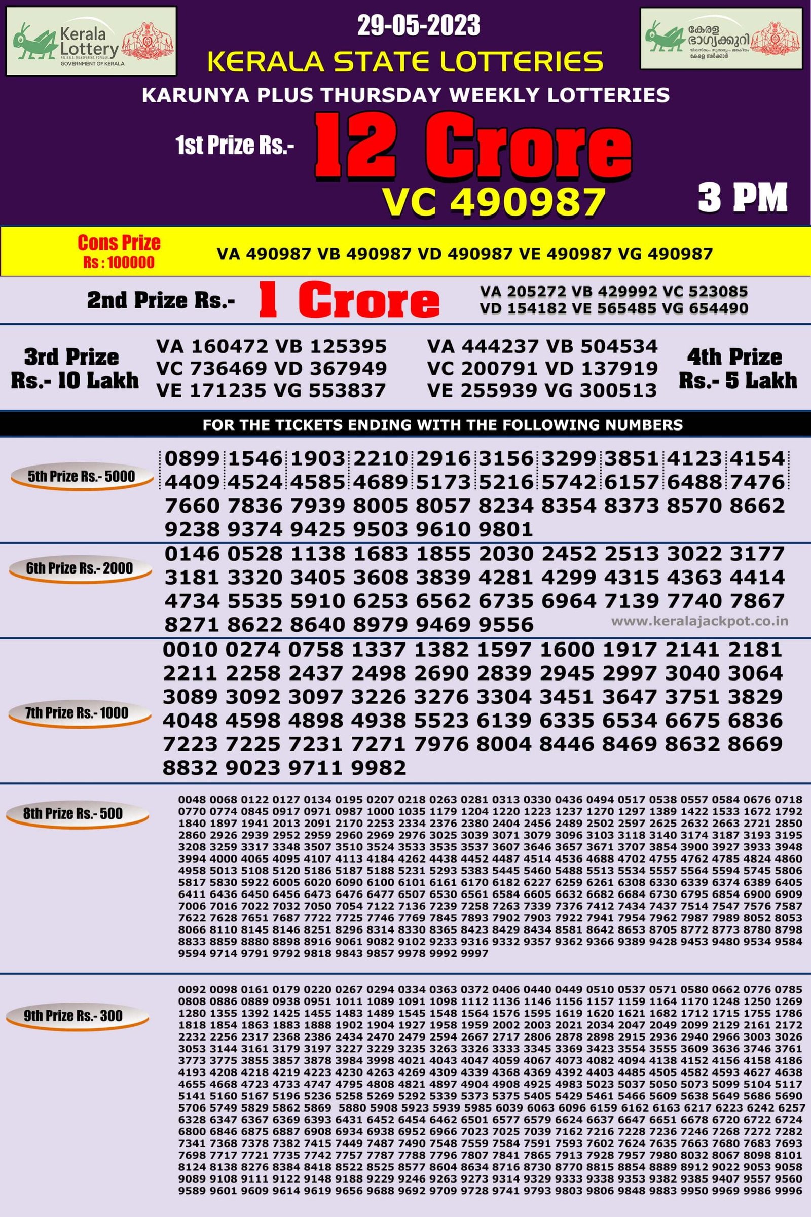 vishu bumper lottery results